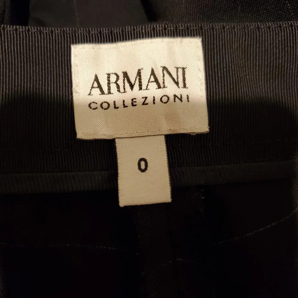 Armani Collezioni Windowpane Wool Blend Pleated Pants Navy Blue 0 - Picture 4 of 5